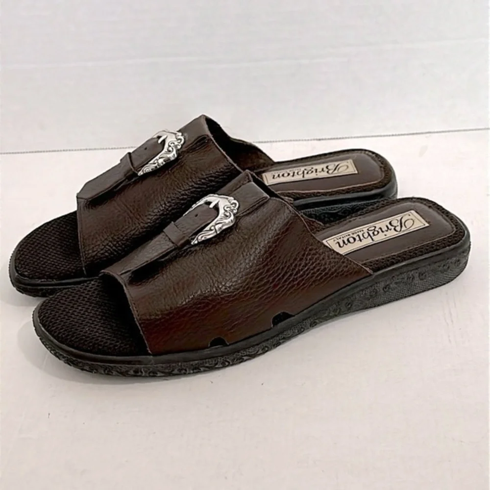 Brighton Vicky Genuine Leather Buckle Accent brown size 8